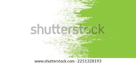 Green brush stroke background. Green ink splash on backdrop. Brush background for wallpaper, paint splatter template, dirt banner, watercolor design, dirty texture. Trendy brush background, vector