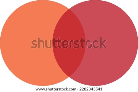 2 red and orange color circles background with overlap layer. For wallpaper, cover, banner, poster and placard. Abstract flat background for business card and flyer template, vector illustration 
