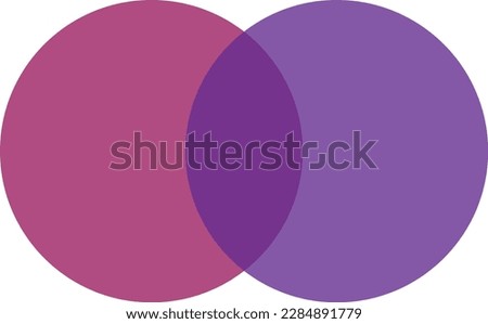 2 violet and purple color circles background with overlap layer. For wallpaper, cover, banner, poster and placard. Abstract flat background for business card and flyer template, vector illustration 
