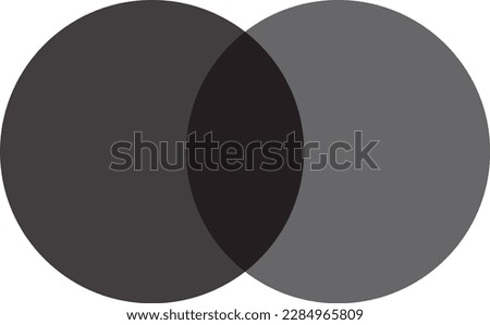 2 black and grey color circles background with overlap layer. For wallpaper, cover, banner, poster and placard. Abstract flat background for business card and flyer template, vector illustration 