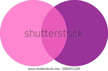 2 pink and purple color circles background with overlap layer. For wallpaper, cover, banner, poster and placard. Abstract flat background for business card and flyer template, vector illustration 
