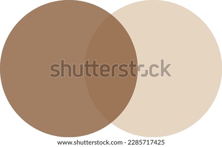 2 brown and beige color circles background with overlap layer. For wallpaper, cover, banner, poster and placard. Abstract flat background for business card and flyer template, vector illustration 
