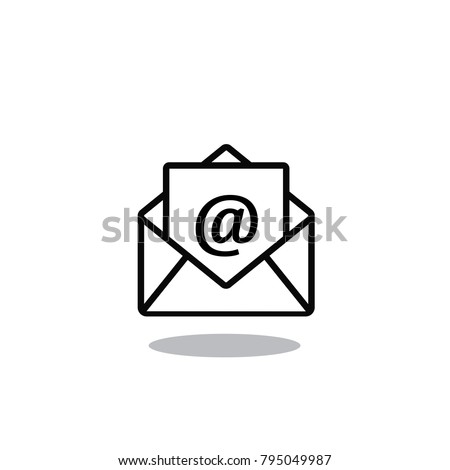 Mail icon vector isolated on white background. Trendy mail icon in flat style. Template for app, ui and logo. Icon mail for your web site. Modern mail icon, EPS 10