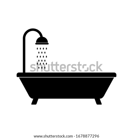 Bath icon, bathroom sign design.