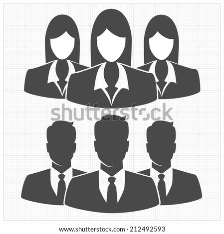 People icon, Group of business people with leader on foreground