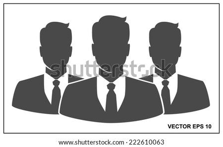 People icon, Group of business people with leader on foreground