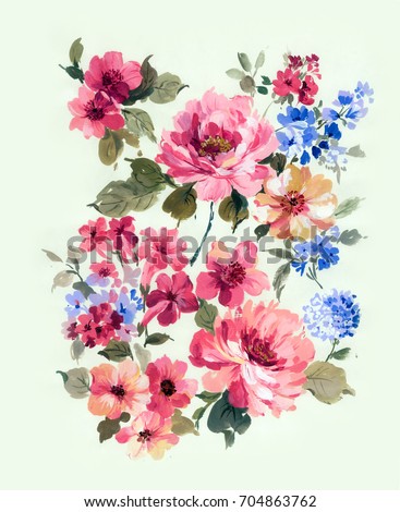 Enthusiasm is bold and unrestrained of flowers, the leaves and flowers art design