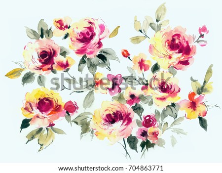 Flowers are full of romance,the leaves and flowers art design