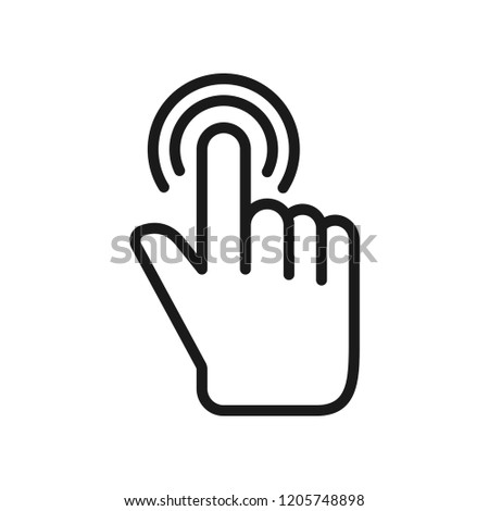 Hand double click, simple flat design. Isolate on white background.
