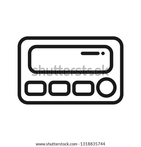 Pager icon. Communication Devices in the Decade of the 1990s. Stroke outline style. Line vector. Isolate on white background. Stroke outline style. Line vector. Isolate on white background.