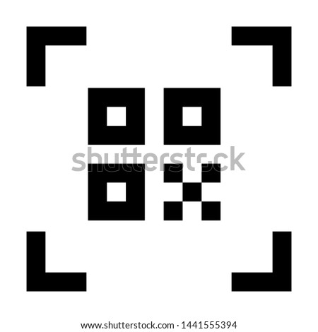 QR code scan. Stroke outline style. Vector. Isolate on white background.