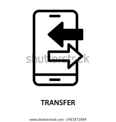 Mobile transfer icon. Stroke outline style. Vector. Isolate on white background.