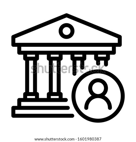 Bank account icon. Simple design. Line vector. Isolate on white background.