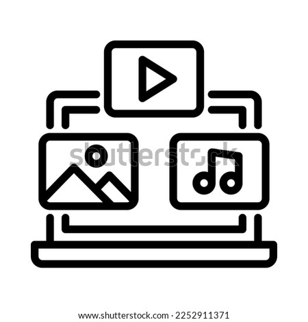 Digital Content Icon. Outline style. Vector. Isolate on white background.