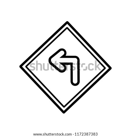 Turn left icon,vector illustration. Flat design style. vector turn left icon illustration isolated on White background, turn left icon Eps10. turn left icons graphic design vector symbols.