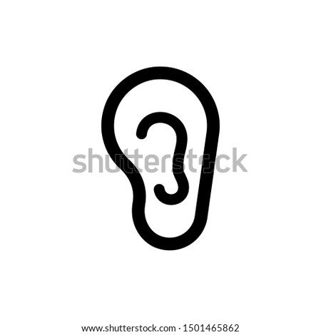 Ear icon, vector illustration. Flat design style. vector ear icon illustration isolated on White background, ear icon Eps10. ear icons graphic design vector symbols.