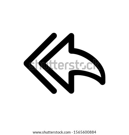 Reply icon, vector illustration. Flat design style. vector reply icon illustration isolated on white background, reply icon Eps10. reply icons graphic design vector symbols.