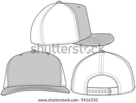 Three Different Angles Of A Trucker Hat. Great For Fashion Design And ...