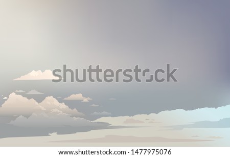 Stormy gray cloudy sky. Vector illustration