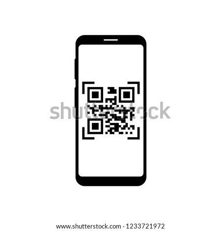 QR code icon, logo on white background