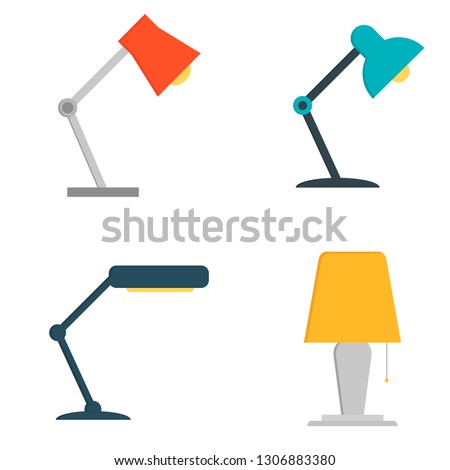 Office table lamp icon. Flat illustration of office table lamp isolated on white background