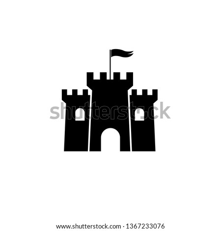 Castle Tower icon, logo isolated on white background