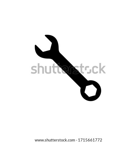 Wrench icon, logo isolated on white background