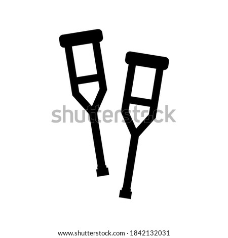 Crutch icon, logo isolated on white background