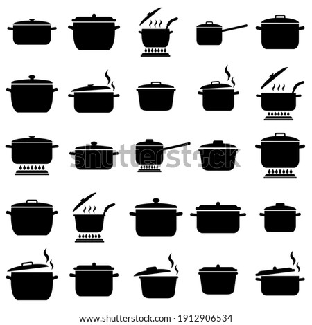Cooking pan icon, logo isolated on white background