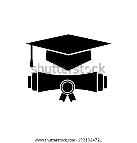 Students cap, education, graduate set icon, logo isolated on white background