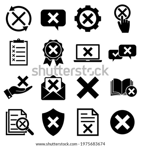 Decline certificate, Rejection, Decline,Cancellation and Dislike,cancel icon set, logo isolated on white background