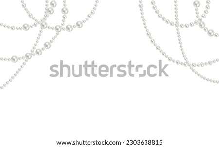 Pearls. Beads. Jewelry. Beautiful vector background. Vector illustration of a garland of pearls.