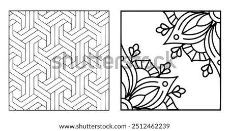 Sheamless Design of CNC cutting, Water Zet machine, Seamless geometric patterns, Expect Ratio 1:1