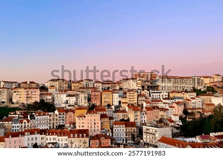 Similar – Foto Bild Das Stadtbild von Coimbra bei Sonnenuntergang, Portugal