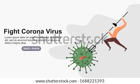 People fight against corona virus outbreaks. vector illustration Imagine de stoc © 