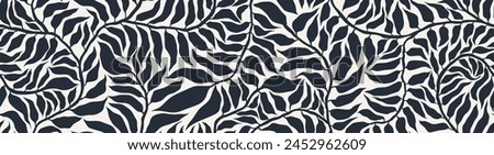 Similar – Image, Stock Photo Palm leaf in black and white close up