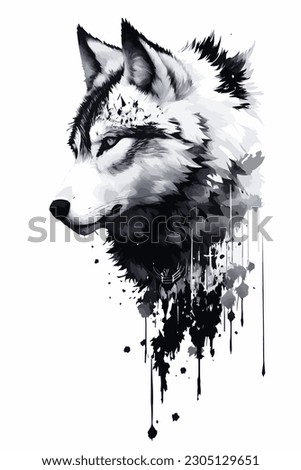 Wolf drawing vector color awesome