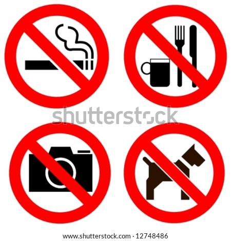 various forbidden signs