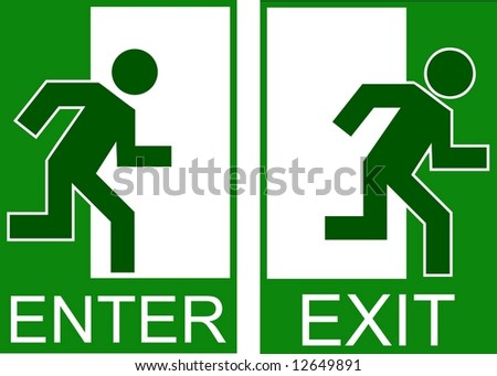 Enter Exit Sign Stock Photo 12649891 : Shutterstock
