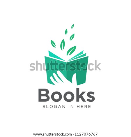 hand keep book, read source green leaf book logo