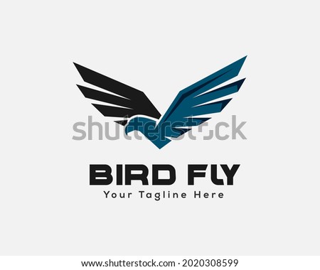 abstract eagle falcon hawk flying bird logo design template illustration inspiration