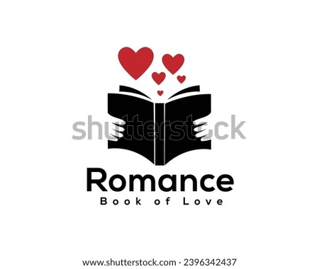 novel book romance love logo icon symbol design template illustration inspiration