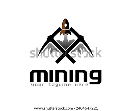 mining progress future rocket logo icon symbol design template illustration inspiration