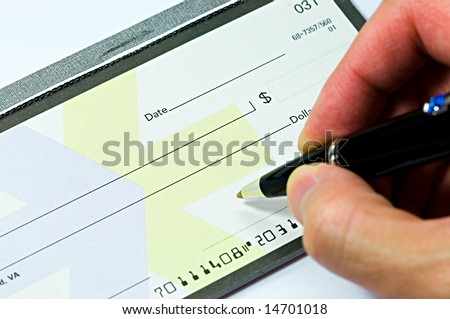 Signing a blank check book