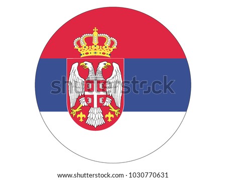 Vector illustration of the round flag of Serbia