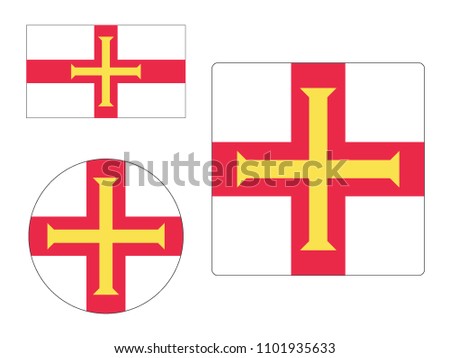 Vector illustration of Flag of Guernsey Set