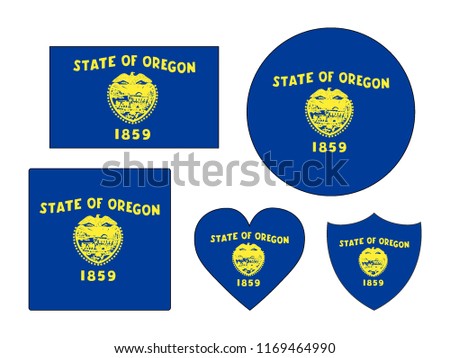 Set of State Flags of Oregon