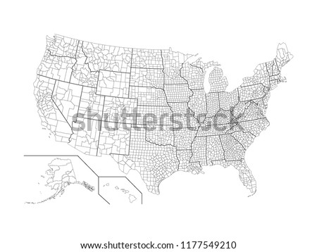 USA County Map Imagine de stoc © 