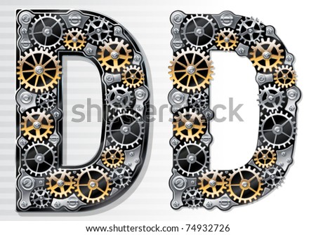 Vector Alphabet Letters and Numbers with Gear Wheel | Download Free ...
