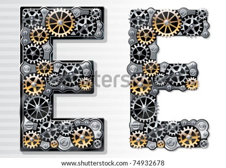 Vector Alphabet Letters and Numbers with Gear Wheel | Download Free ...